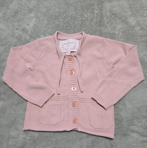 OshKosh B'gosh Other - OshKosh B'gosh Peach Colored Knit Cardigan Sweater Girls Size 5